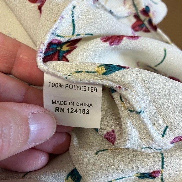 Jon & Anna Cream and Brown Flutter Sleeve Blouse - Picture 9 of 10